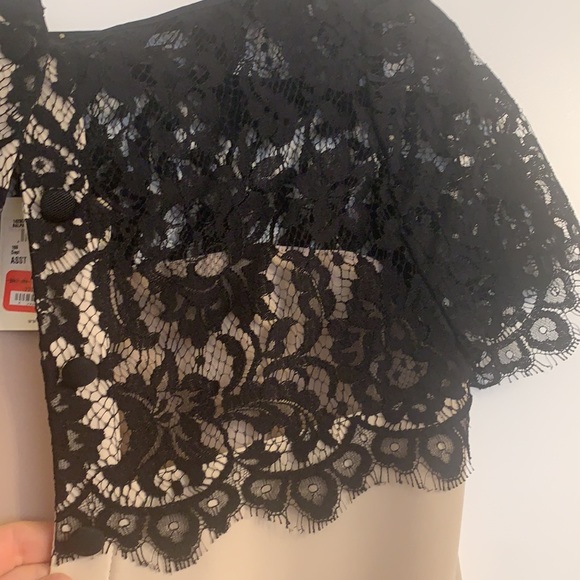 Milly silk ballet pink top with black lace detail - Picture 3 of 6